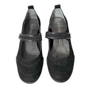 Aerosoles Women's Black Suede  Mary Jane Wedges Size 8M Tornado